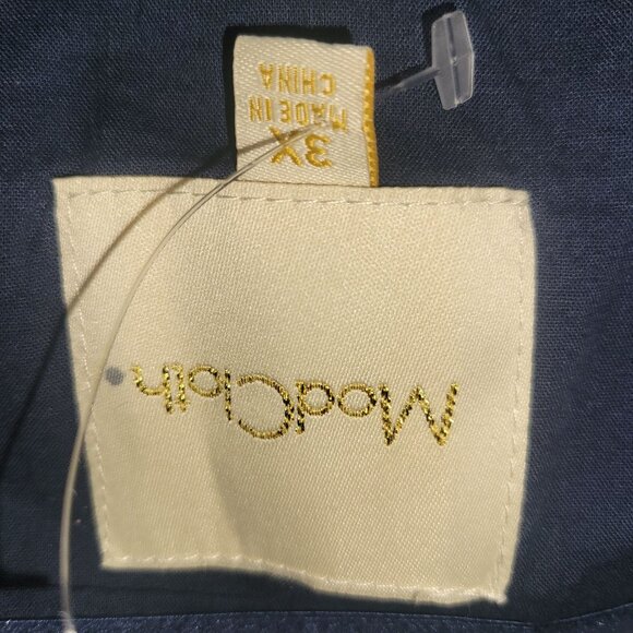 MODCLOTH  New Plus size 3X Retro Navy Halter Dress Teal Buttons Designer Y2K 90s - Picture 5 of 6